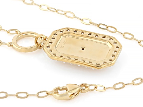 White Lab-Grown Diamond SI F-G 14K Yellow Gold Over Sterling Silver Station Necklace 0.50ctw
