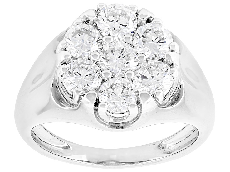 White Lab-Grown Diamond VS F-G Rhodium Over Sterling Silver Ring 1.80ctw