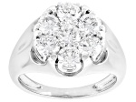 White Lab-Grown Diamond VS F-G Rhodium Over Sterling Silver Ring 1.80ctw