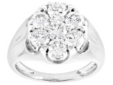 White Lab-Grown Diamond VS F-G Rhodium Over Sterling Silver Ring 1.80ctw