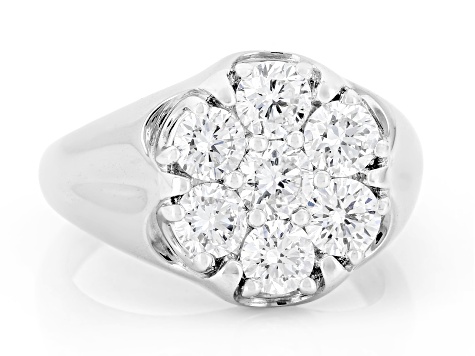 White Lab-Grown Diamond VS F-G Rhodium Over Sterling Silver Ring 1.80ctw