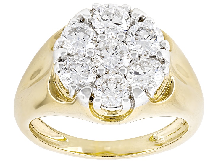 White Lab-Grown Diamond VS F-G 14K Yellow Gold Over Sterling Silver Ring 1.80ctw