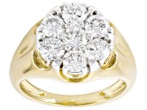 White Lab-Grown Diamond VS F-G 14K Yellow Gold Over Sterling Silver Ring 1.80ctw