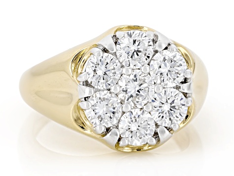 White Lab-Grown Diamond VS F-G 14K Yellow Gold Over Sterling Silver Ring 1.80ctw