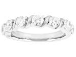 White Lab-Grown Diamond SI F-G Rhodium Over Sterling Silver Band Ring 1.00ctw