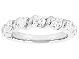White Lab-Grown Diamond SI F-G Rhodium Over Sterling Silver Band Ring 1.00ctw