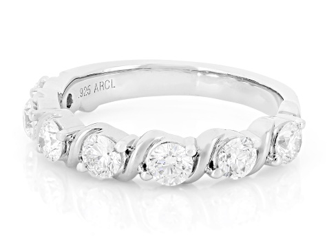 White Lab-Grown Diamond SI F-G Rhodium Over Sterling Silver Band Ring 1.00ctw