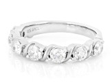 White Lab-Grown Diamond SI F-G Rhodium Over Sterling Silver Band Ring 1.00ctw