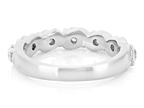 White Lab-Grown Diamond SI F-G Rhodium Over Sterling Silver Band Ring 1.00ctw