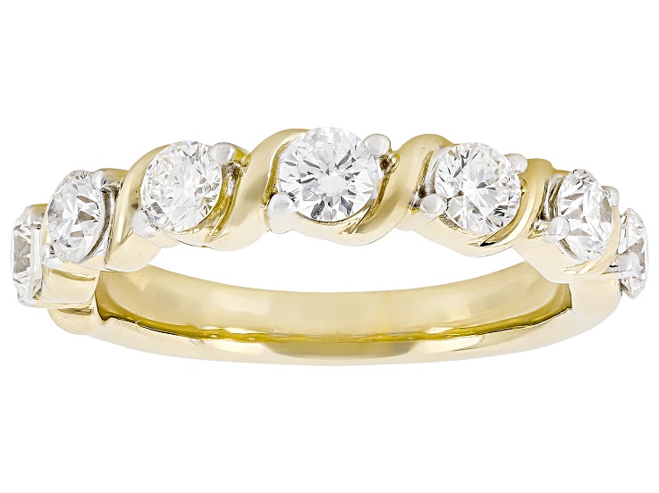 White Lab-Grown Diamond SI F-G 14K Yellow Gold Over Sterling Silver Band Ring 1.00ctw