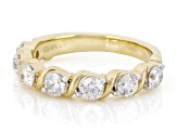 White Lab-Grown Diamond SI F-G 14K Yellow Gold Over Sterling Silver Band Ring 1.00ctw