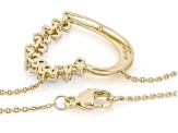 White Lab-Grown Diamond SI F-G 14K Yellow Gold Over Sterling Silver Heart Station Necklace 0.35ctw