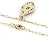 White Lab-Grown Diamond SI F-G 14K Yellow Gold Ove Silver Dangle Pendant With/Chain 0.50ctw