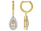 White Lab-Grown Diamond H SI 14K Yellow Gold Over Sterling Silver Earrings 1.50ctw