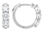 White Lab-Grown Diamond H SI2 Rhodium Over Sterling Silver Huggie Earrings 2.00ctw