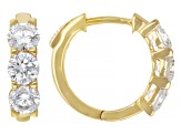 White Lab-Grown Diamond H SI2 14K Yellow Gold Over Sterling Silver Huggie Earrings 2.00ctw