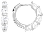 White Lab-Grown Diamond H SI2 Rhodium Over Sterling Silver Huggie Earrings 2.00ctw