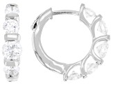 White Lab-Grown Diamond H SI2 Rhodium Over Sterling Silver Huggie Earrings 2.00ctw