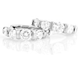White Lab-Grown Diamond H SI2 Rhodium Over Sterling Silver Huggie Earrings 2.00ctw