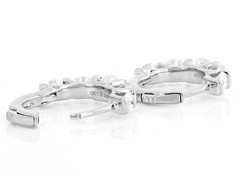 White Lab-Grown Diamond H SI2 Rhodium Over Sterling Silver Huggie Earrings 2.00ctw