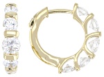 White Lab-Grown Diamond H SI2 14K Yellow Gold Over Sterling Silver Huggie Earrings 2.00ctw