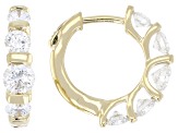 White Lab-Grown Diamond H SI2 14K Yellow Gold Over Sterling Silver Huggie Earrings 2.00ctw