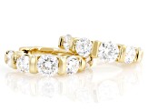 White Lab-Grown Diamond H SI2 14K Yellow Gold Over Sterling Silver Huggie Earrings 2.00ctw
