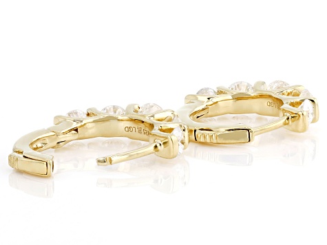 White Lab-Grown Diamond H SI2 14K Yellow Gold Over Sterling Silver Huggie Earrings 2.00ctw
