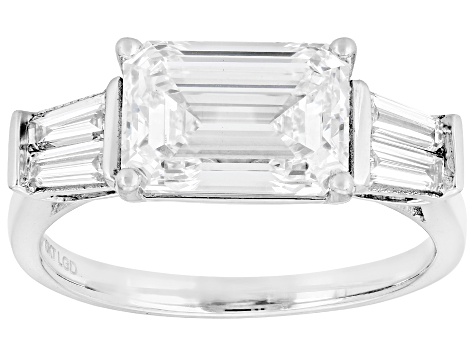 Certified White Lab-Grown Diamond E-F VS1 10K White Gold Ring 3.35ctw