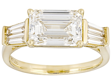 Certified White Lab-Grown Diamond E-F VS1 10K Yellow Gold Ring 3.35ctw
