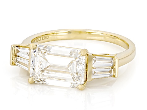Certified White Lab-Grown Diamond E-F VS1 10K Yellow Gold Ring 3.35ctw
