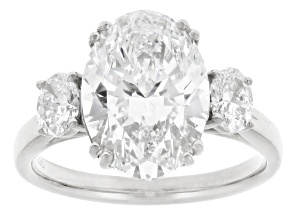 Certified White Lab-Grown Diamond G VS2 14K White Gold 3-Stone Ring 5.00ctw