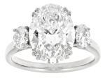 Certified White Lab-Grown Diamond G VS2 14K White Gold 3-Stone Ring 5.00ctw