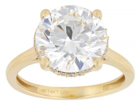 Certified White Lab-Grown Diamond G VS2 14K Yellow Gold Ring 5.15ctw