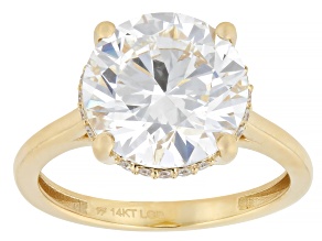 Certified White Lab-Grown Diamond G VS2 14K Yellow Gold Ring 5.15ctw