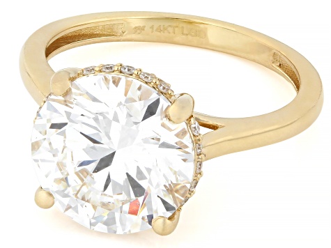 Certified White Lab-Grown Diamond G VS2 14K Yellow Gold Ring 5.15ctw