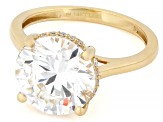 Certified White Lab-Grown Diamond G VS2 14K Yellow Gold Ring 5.15ctw
