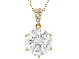Certified White Lab-Grown Diamond G VS2 14K Yellow Gold Pendant With Chain 5.05ctw