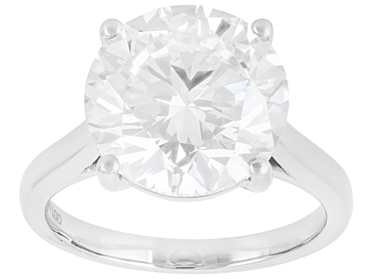 Certified White Lab-Grown Diamond F VS2 14K White Gold Solitaire Ring 6.00ct