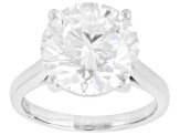 Certified White Lab-Grown Diamond F VS2 14K White Gold Solitaire Ring 6.00ct