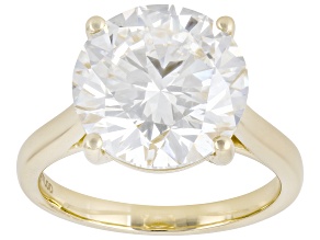 Certified White Lab-Grown Diamond F VS2 14K Yellow Gold Solitaire Ring 6.00ct