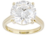 Certified White Lab-Grown Diamond F VS2 14K Yellow Gold Solitaire Ring 6.00ct
