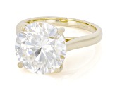 Certified White Lab-Grown Diamond F VS2 14K Yellow Gold Solitaire Ring 6.00ct