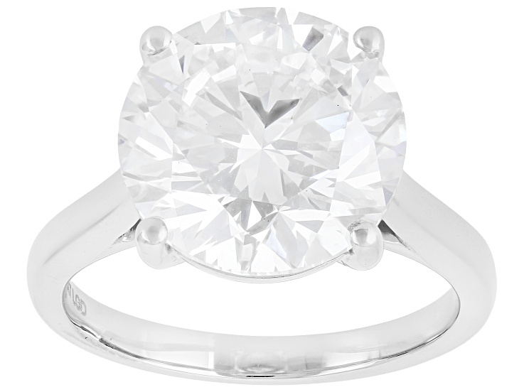 Certified White Lab-Grown Diamond F VS2 14K White Gold Solitaire Ring 7.00ct