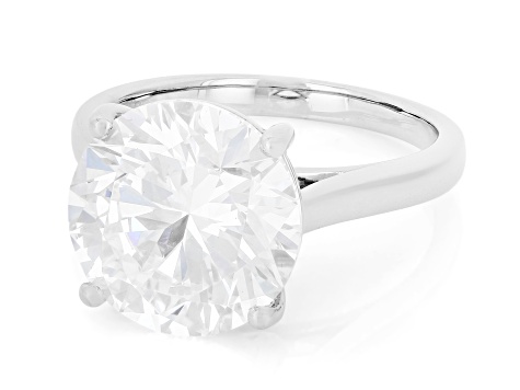 Certified White Lab-Grown Diamond F VS2 14K White Gold Solitaire Ring 7.00ct