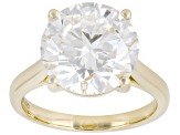 Certified White Lab-Grown Diamond F VS2 14K Yellow Gold Solitaire Ring 7.00ct