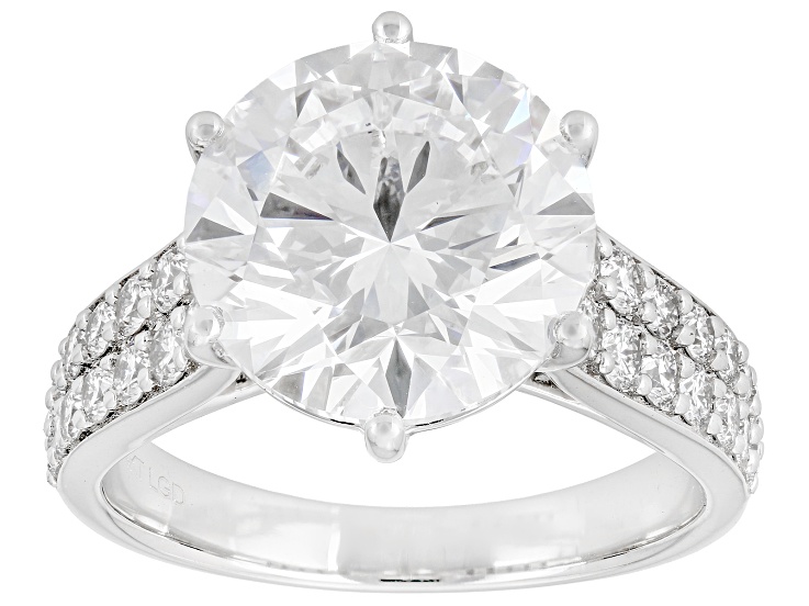 Certified White Lab-Grown Diamond F VS2 14K White Gold Ring 6.75ctw