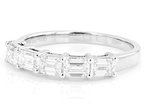 White Lab-Grown Diamond H SI1 10k White Gold Band Ring 1.00ctw