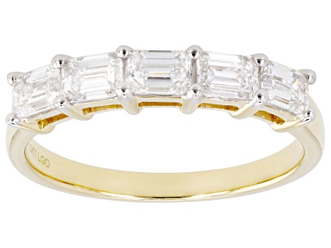 White Lab-Grown Diamond H SI1 10k Yellow Gold Band Ring 1.00ctw