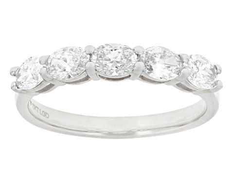 White Lab-Grown Diamond H SI1 10k White Gold Band Ring 1.00ctw